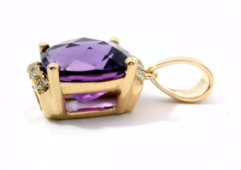 14KT YELLOW GOLD AMETHYST PENDANT 230-02440