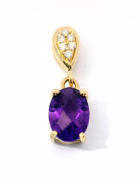 14KT YELLOW GOLD AMETHYST PENDANT 230-02443