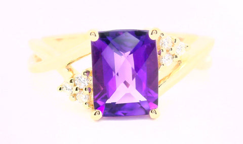 14KT YELLOW GOLD AMETHYST RING 200-04239
