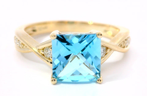 14KT YELLOW GOLD BLUE TOPAZ RING 200-04241
