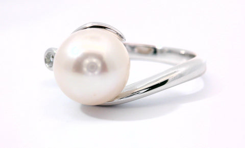 14KT WHITE GOLD FRESHWATER PEARL RING 300-00285
