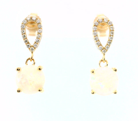 14KT YELLOW GOLD OPAL EARRINGS 210-03275