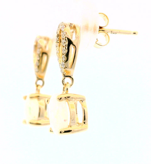 14KT YELLOW GOLD OPAL EARRINGS 210-03275