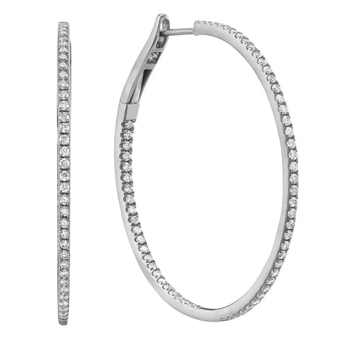 Inside/Out Diamond Hoop Earrings Large