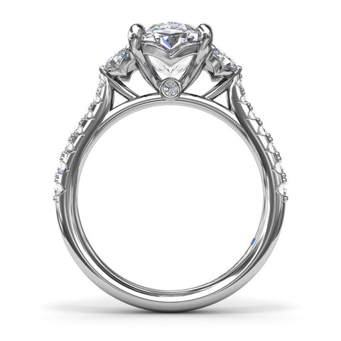 Fana Marquise and Round Half-Moon Shaped Diamond Engagement Ring S4322