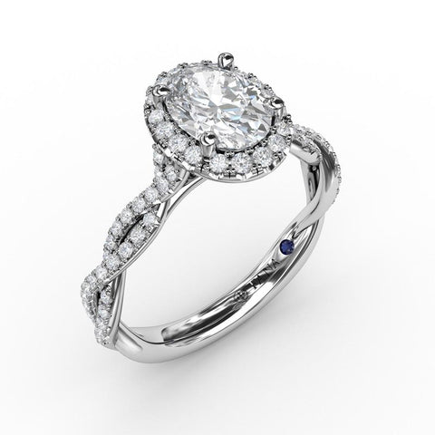 Fana Oval Halo with Diamond Twist Shank 3111