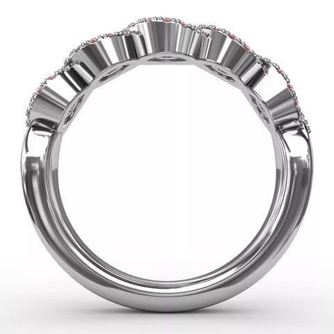 Fana Hold Me Close Ruby and Diamond Twist Ring