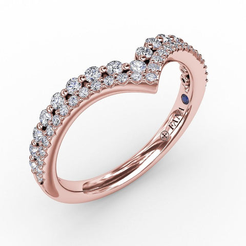 Fana Tiered Prong Set Chevron Diamond Band 7324