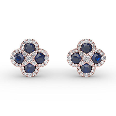 FANA Sapphire and Diamond Cluster Studs ER1643S