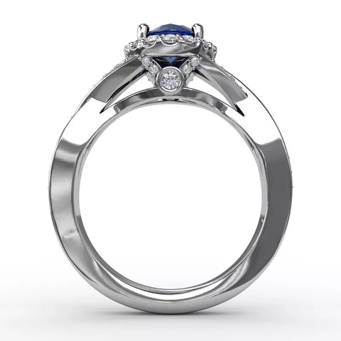 Fana Look of Love Sapphire and Diamond Criss-Cross Ring 1519