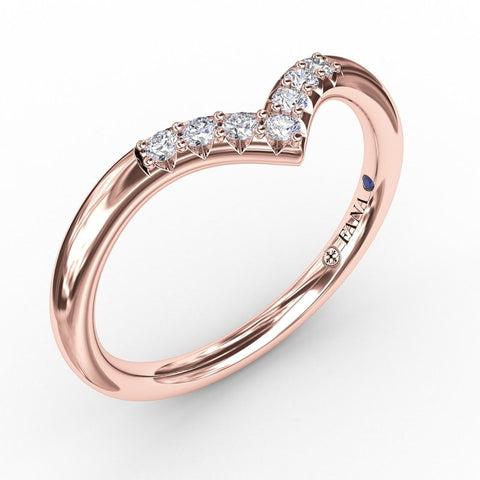 Fana Shared Prong Chevron Diamond Band 7316