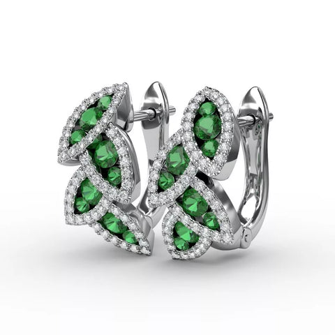 Fana Dramatic Emerald and Diamond Leaf Earrings ER1597E