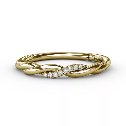 FANA Twist Modern Diamond Stackable Band W4005