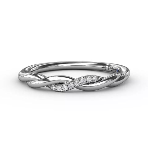 FANA Twist Modern Diamond Stackable Band W4005