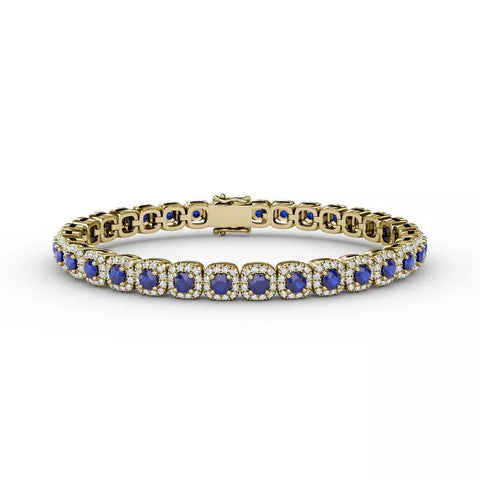 Fana Classic Cushion Cut Sapphire and Diamond Bracelet 1490