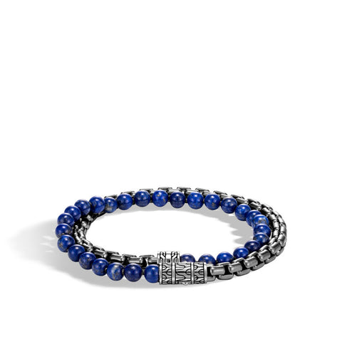 Box Chain Wrap Bracelet with Lapis Lazuli - Chalmers Jewelers