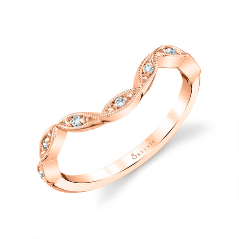Curved Vintage Inspired Wedding Band BS1924 - Chalmers Jewelers