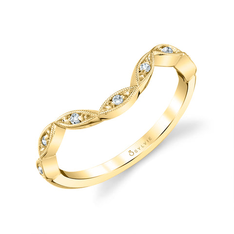 Curved Vintage Inspired Wedding Band BS1924 - Chalmers Jewelers