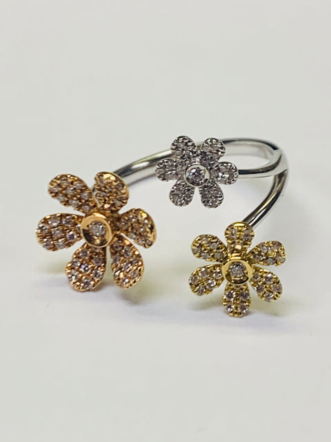 Tri-Tone Flower Fashion Ring - Chalmers Jewelers