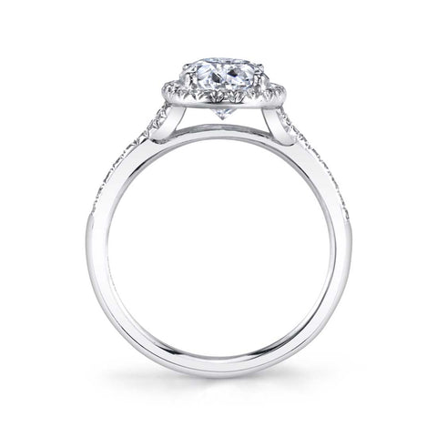 Sylvie Oval Engagement Ring With Halo S1814