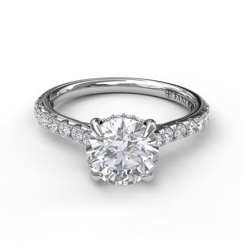 Classic Round Cut Solitaire With Hidden Halo 3024 - Chalmers Jewelers