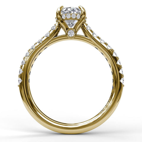 Classic Oval Cut Solitaire With Hidden Halo 3025 - Chalmers Jewelers