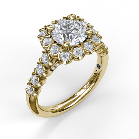 Large Cushion Halo Engagement Ring 3589 - Chalmers Jewelers