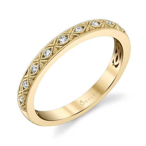 Vintage Inspired Stackable Wedding Band B0047-WG - Chalmers Jewelers