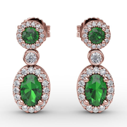 FANA Emerald and Diamond Dangle Earrings ER1624E