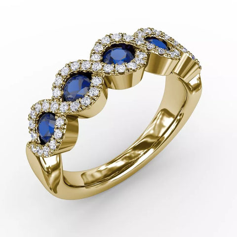 Fana Hold Me Close Sapphire and Diamond Twist Ring