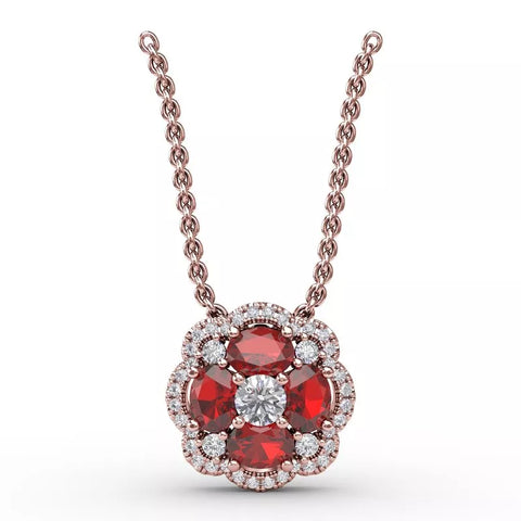 Fana Love in Bloom Sapphire and Diamond Pendant 1574
