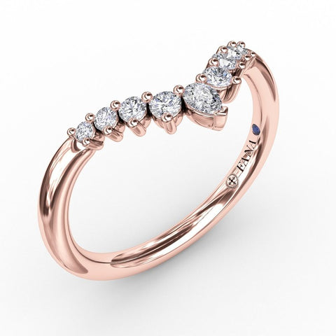 Fana Prong Set Chevron Diamond Band 7323