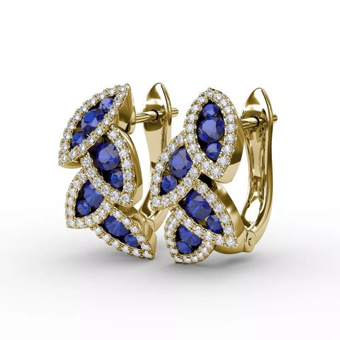 Fana Dramatic Sapphire and Diamond Leaf Earrings ER1597