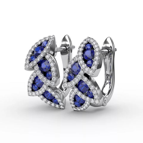 Fana Dramatic Sapphire and Diamond Leaf Earrings ER1597