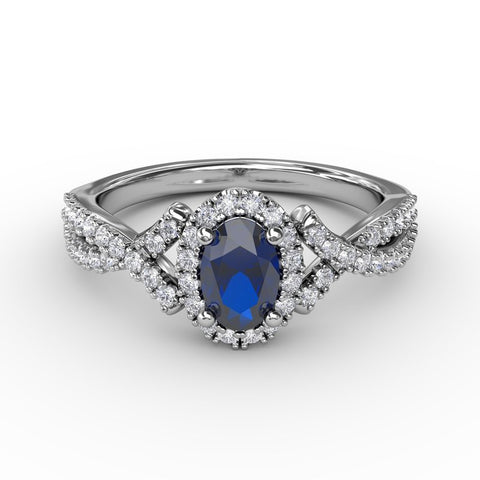 FANA Sapphire and Diamond Twist Ring R1662S