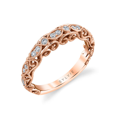 Sylvie Vintage Inspired Wedding Band BS1761
