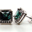 Green Andesine and DIamond Halo Earrings 210-03237