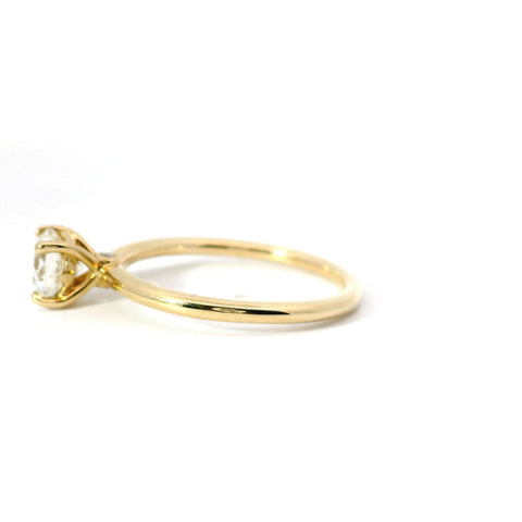14KT YELLOW GOLD ROUND DIAMOND SOLITAIRE ENGAGEMENT RING 100-04224