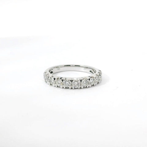 14K White Gold and Natural Diamond Band