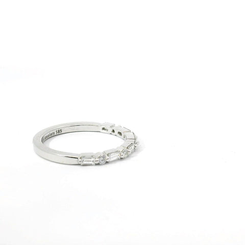 14K White Gold and Diamond Band