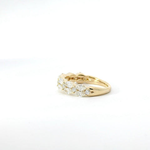 14KT Yellow Gold Marquise and Round Diamond Band