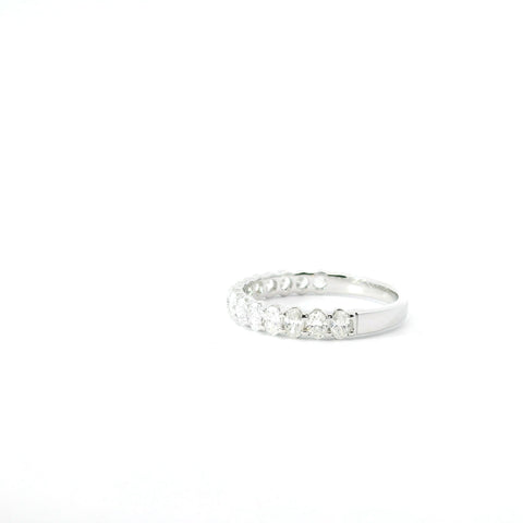 14KT White Gold Oval Diamond Band