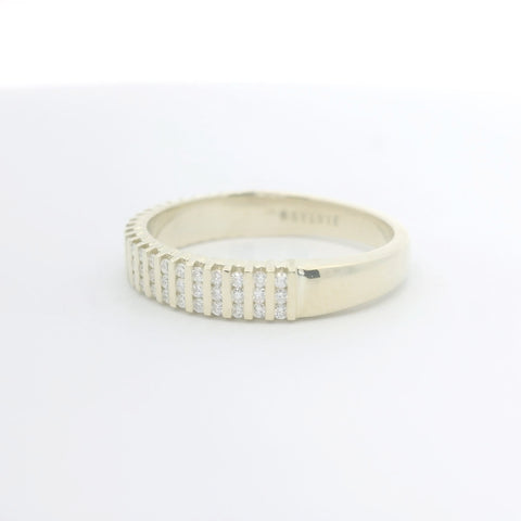Sylvie 14KY Bar Set Diamond Trio Wedding Ring