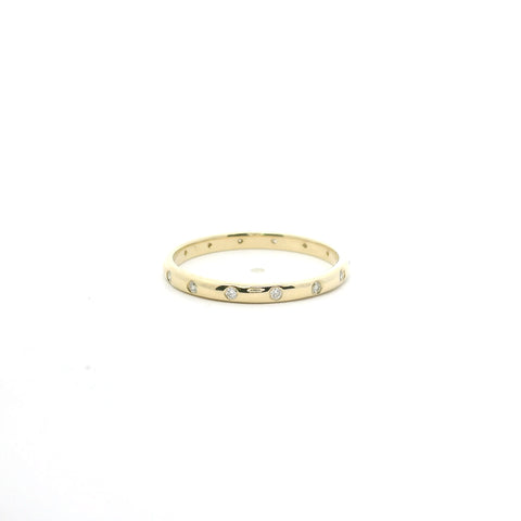 YELLOW GOLD FLUSH-SET DIAMOND BAND 110-06386