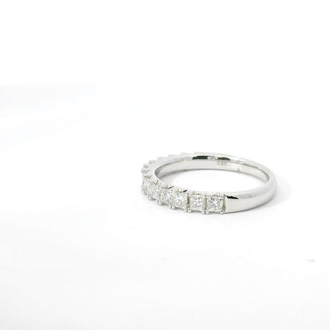 14K White Gold and Princess Diamond Band