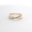 YELLOW GOLD DIAMOND AND ROPE DESIGN CROSS OVER RING 130-01686