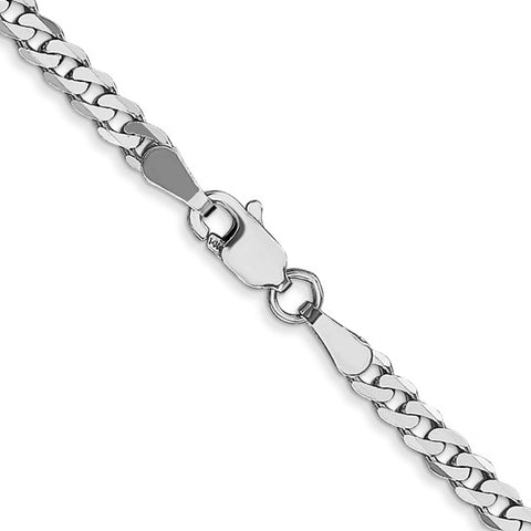 Leslie's 14K White Gold 2.9mm Flat Beveled Edge Curb Chain 20" 430-09561