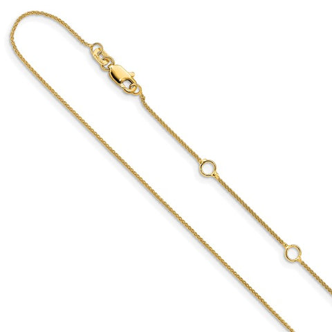 14KT Gold Adjustable Spiga Pendant Chain 1364-18+2