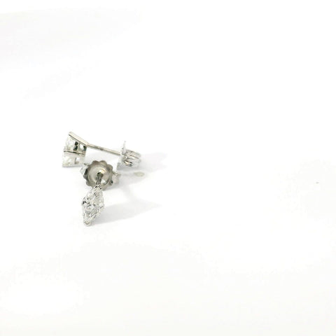 14K White Gold Marquise Diamond Stud Earrings