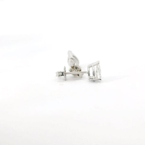 14K White Gold Pear Shape Diamond Stud Earrings